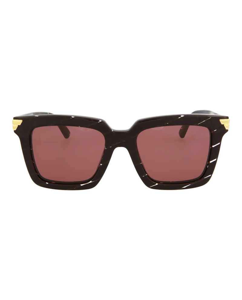 Bottega Veneta Rectangle-Frame Acetate Sunglasses Burgundy Burgundy Pink (BV1005S-30008310-009)