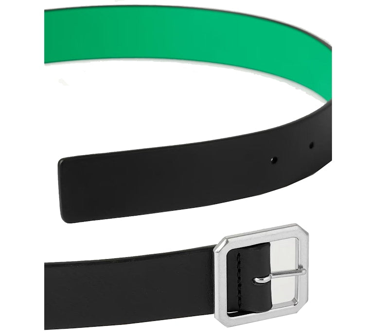 Bottega Veneta Reversible Buckle Belt Black Green