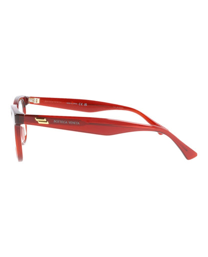 Bottega Veneta Round Eyeglasses Burgundy/Burgundy/Transparent (BV1020O-30008312-003)