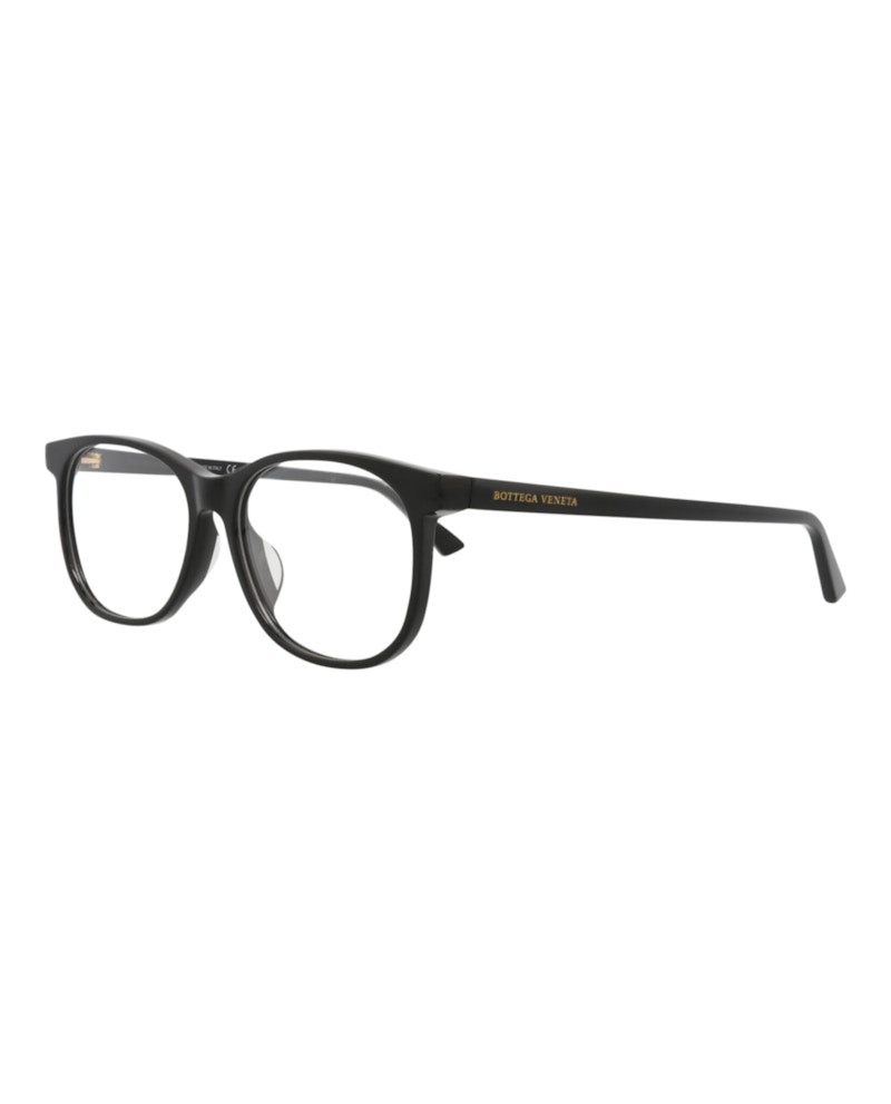 Bottega Veneta Round-Frame Acetate Optical Frames Black Black Transparent (BV1025OA-30008302-001)