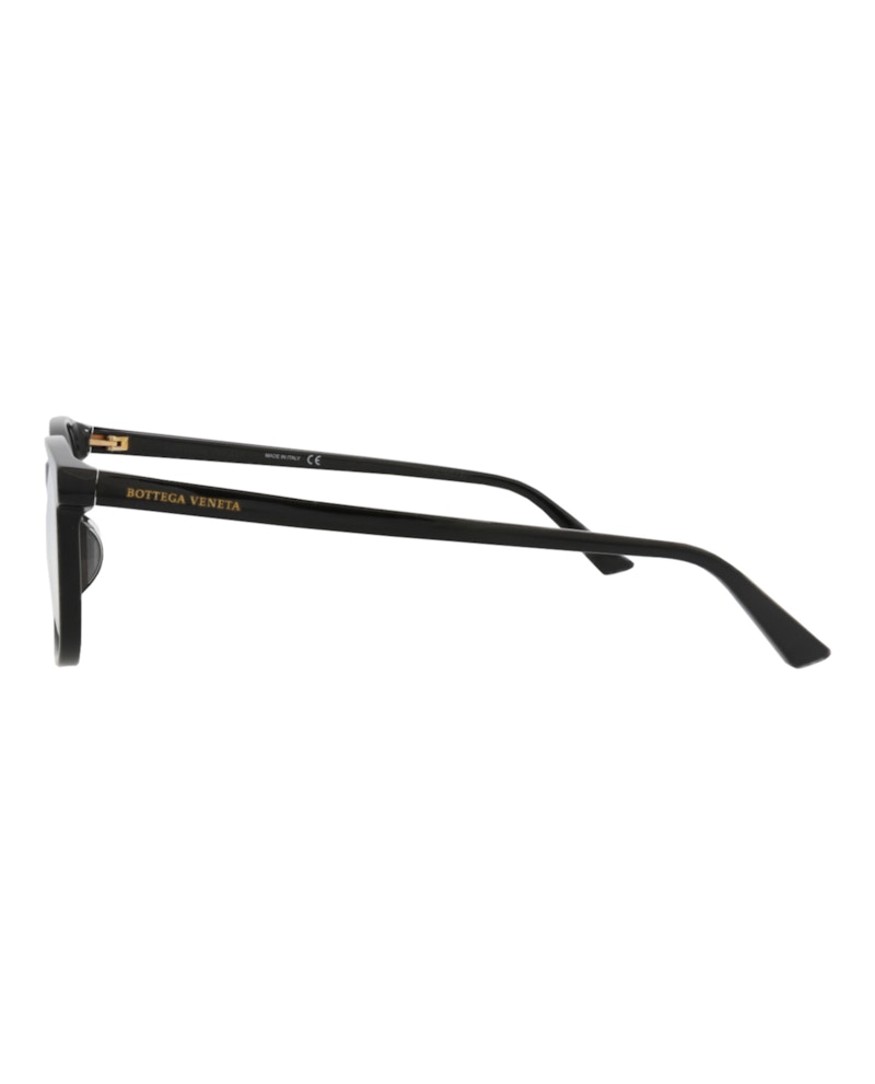 Bottega Veneta Round-Frame Acetate Optical Frames Black Black Transparent (BV1025OA-30008302-001)