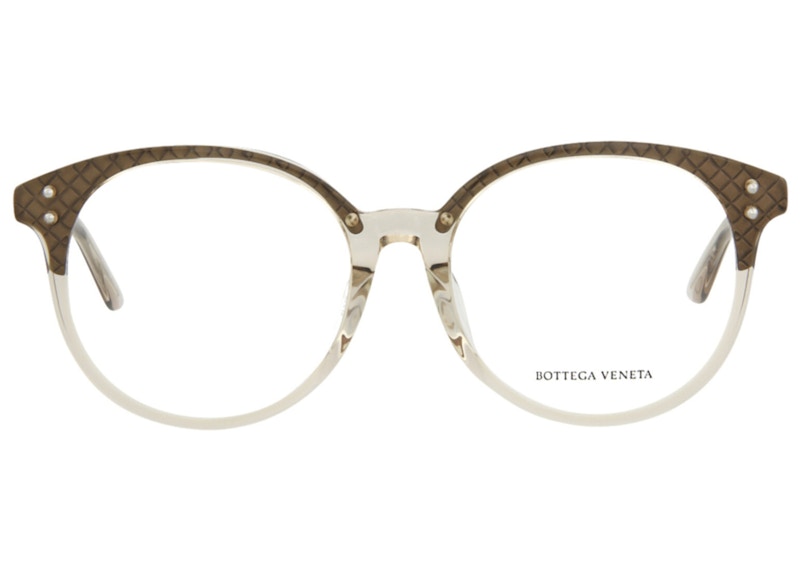 Bottega Veneta Round-Frame Acetate Optical Frames Nude/Transparent (BV0176OA-30002496-003)