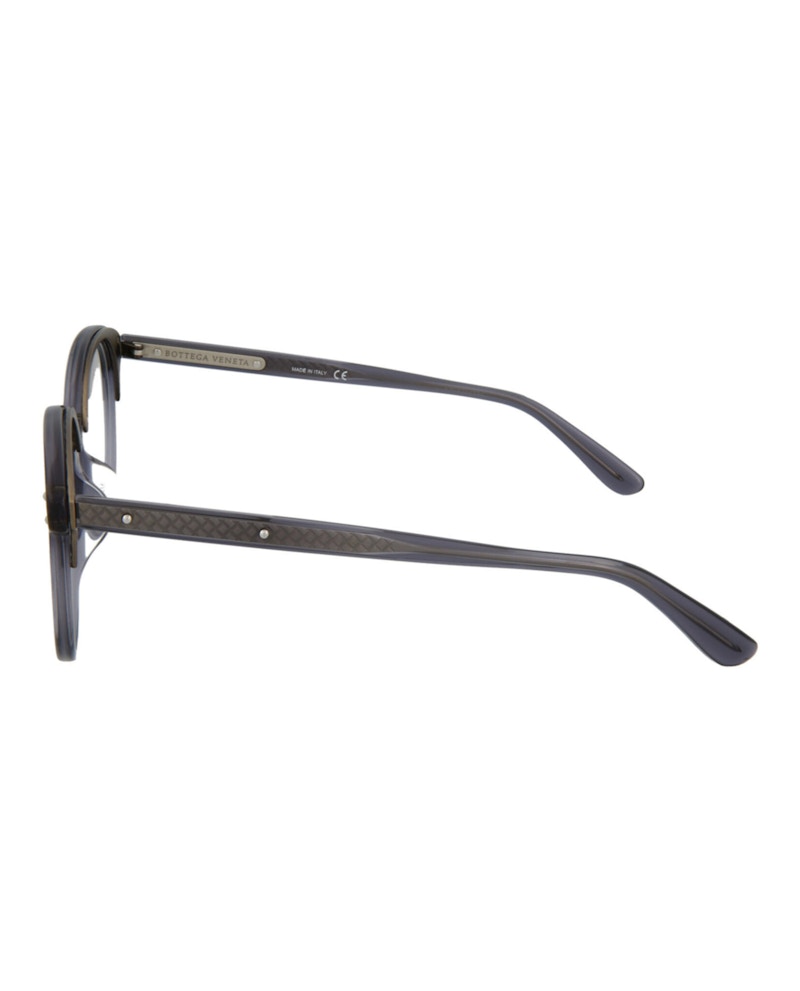 Bottega Veneta Round-Frame Acetate Optical Glasses Optical Frames Grey Grey Transparent (BV0176OA-30002496-001)