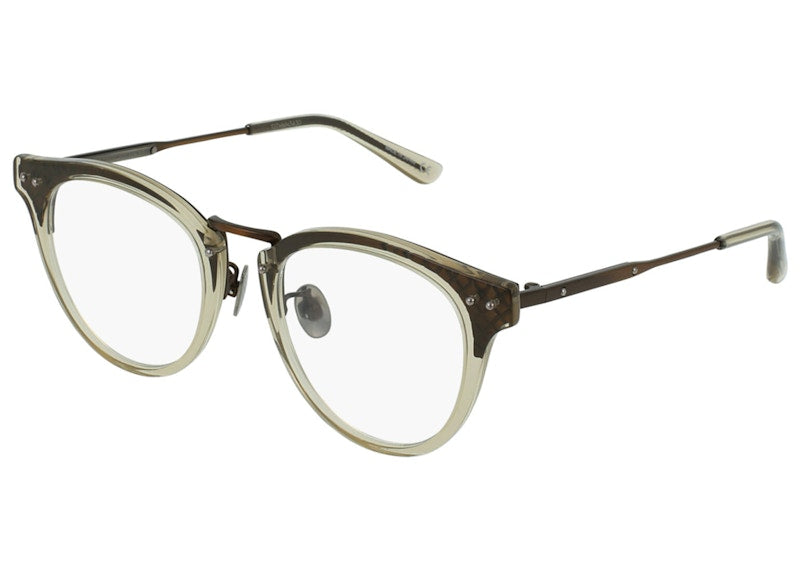 Bottega Veneta Round-Frame Acetate Sunglasses Bronze/Transparent (BV0144O-30001689-003)
