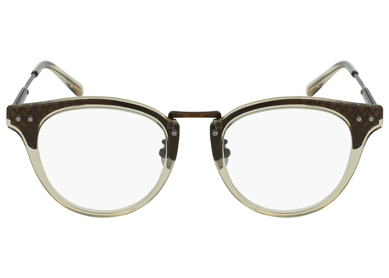 Bottega Veneta Round-Frame Acetate Sunglasses Bronze/Transparent (BV0144O-30001689-003)