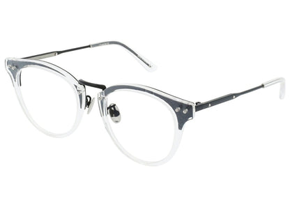 Bottega Veneta Round-Frame Acetate Sunglasses Crystal Black/Transparent (BV0144O-30001689-001)