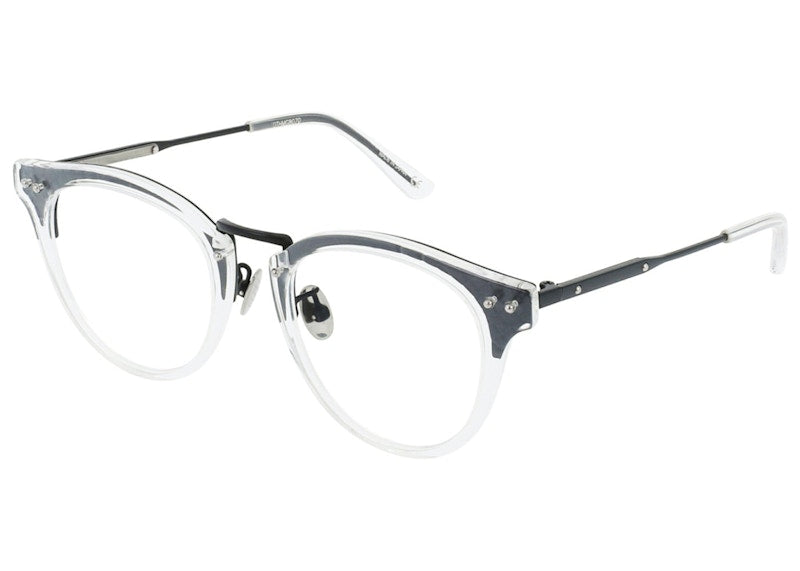 Bottega Veneta Round-Frame Acetate Sunglasses Crystal Black/Transparent (BV0144O-30001689-001)