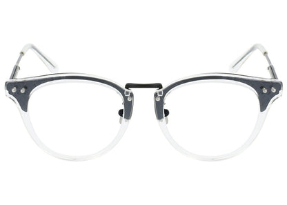 Bottega Veneta Round-Frame Acetate Sunglasses Crystal Black/Transparent (BV0144O-30001689-001)