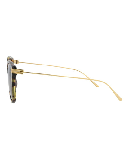 Bottega Veneta Round-Frame Acetate Sunglasses Havana Gold Brown (BV1048SA-30008554-002)