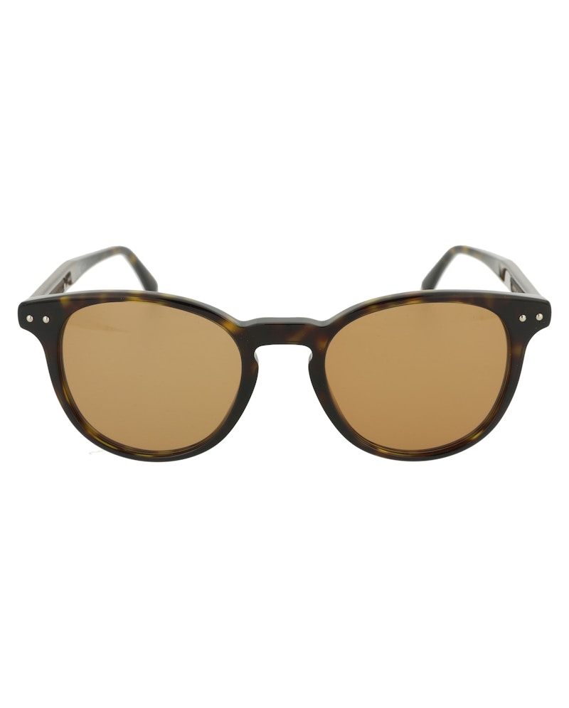 Bottega Veneta Round-Frame Acetate Sunglasses Shiny Dark Havana (BV0128S-30001665-002)