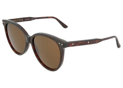 Bottega Veneta Round-Frame Acetate Sunglasses Shiny Dark Havana/Dark Espresso (BV0119S-30001112-004)