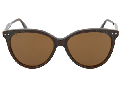 Bottega Veneta Round-Frame Acetate Sunglasses Shiny Dark Havana/Dark Espresso (BV0119S-30001112-004)