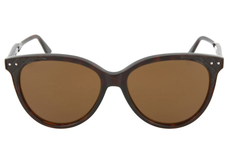Bottega Veneta Round-Frame Acetate Sunglasses Shiny Dark Havana/Dark Espresso (BV0119S-30001112-004)
