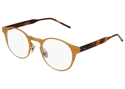 Bottega Veneta Round-Frame Aluminium Sunglasses Bronze/Havana/Transparent (BV0180O-30002475-003)
