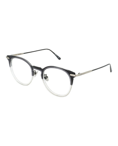 Bottega Veneta Round-Frame Injection Optical Frames Grey Black Transparent (BV0211O-30003006-001)
