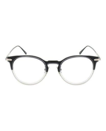 Bottega Veneta Round-Frame Injection Optical Frames Grey Black Transparent (BV0211O-30003006-001)