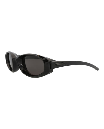 Bottega Veneta Round-Frame Injection Sunglasses Black Black Grey (BV1210S-30014365-003)