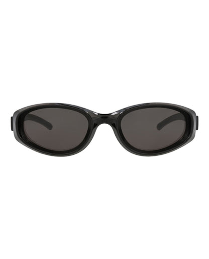 Bottega Veneta Round-Frame Injection Sunglasses Black Black Grey (BV1210S-30014365-003)