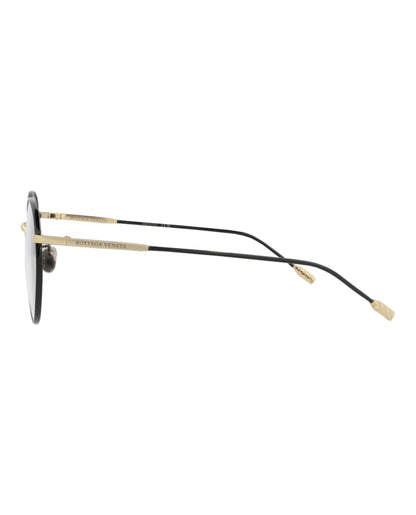 Bottega Veneta Round-Frame Metal Optical Frames Black Black Transparent (BV0214O-30003010-001)