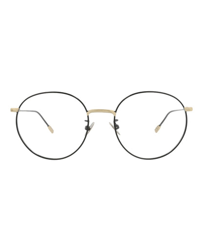 Bottega Veneta Round-Frame Metal Optical Frames Black Black Transparent (BV0214O-30003010-001)