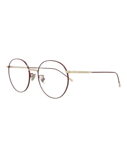 Bottega Veneta Round-Frame Metal Optical Frames Burgundy Burgundy Transparent (BV0214O-30003010-003)