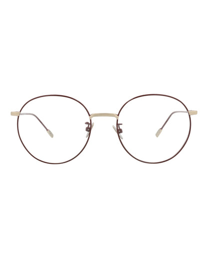 Bottega Veneta Round-Frame Metal Optical Frames Burgundy Burgundy Transparent (BV0214O-30003010-003)