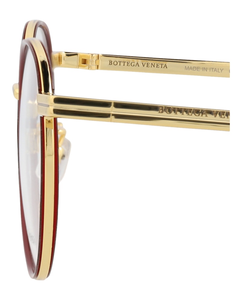 Bottega Veneta Round-Frame Metal Optical Frames Gold Gold Transparent (BV1017O-30008320-004)