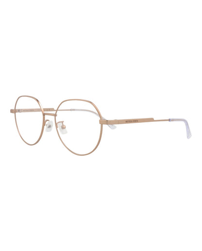 Bottega Veneta Round-Frame Metal Optical Frames Gold Gold Transparent (BV1076OA-30009061-001)
