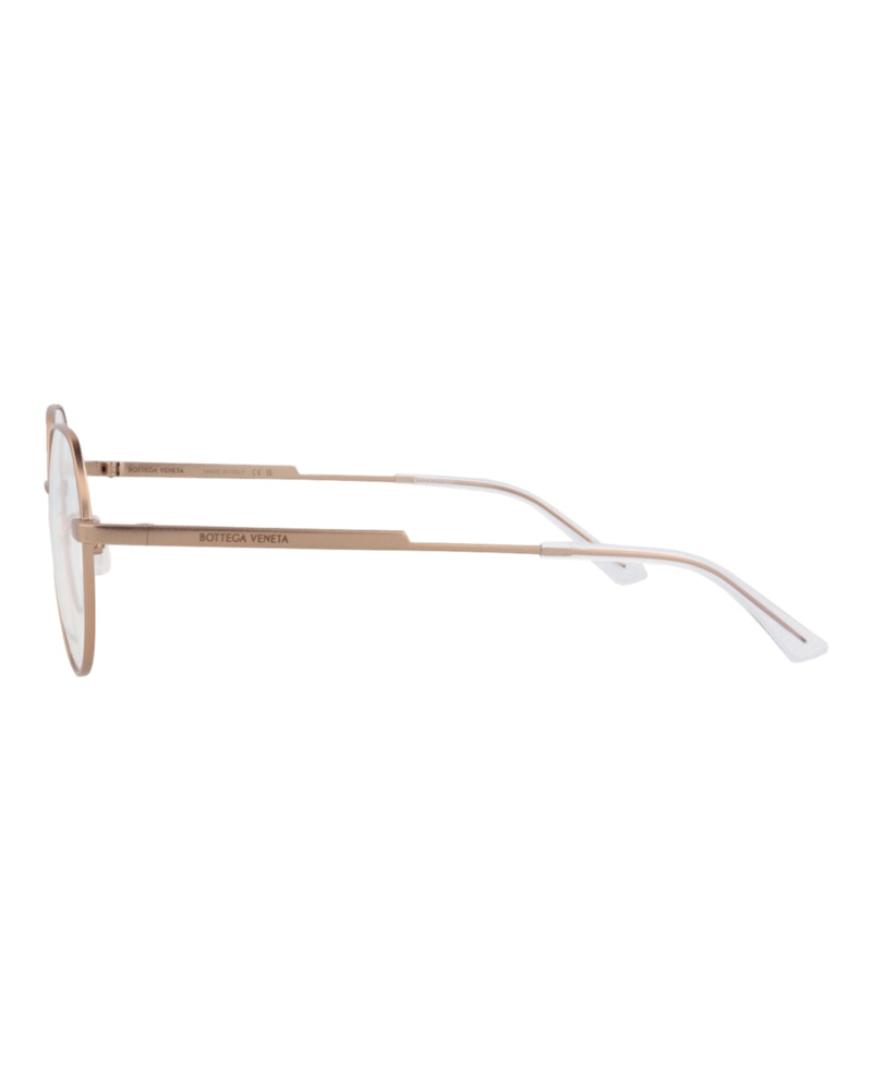 Bottega Veneta Round-Frame Metal Optical Frames Gold Gold Transparent (BV1076OA-30009061-001)