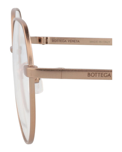 Bottega Veneta Round-Frame Metal Optical Frames Gold Gold Transparent (BV1076OA-30009061-001)