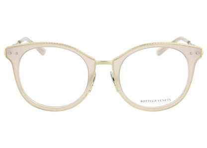 Bottega Veneta Round-Frame Optical Frames Shiny Opal/Pink Shine (BV0066O-30000546-004)