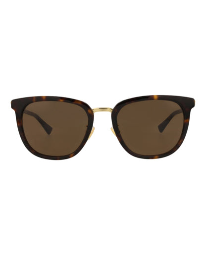 Bottega Veneta Round-Frame Recycled Acetate Sunglasses Havana Gold Brown (BV1298SA-30015199-002)