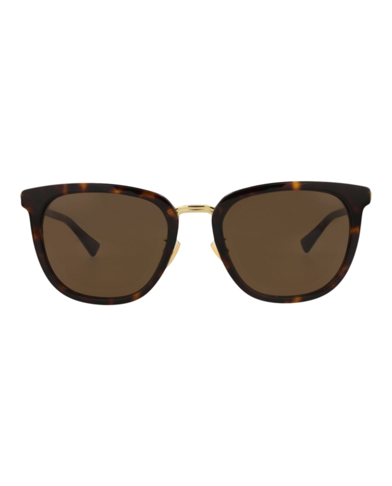 Bottega Veneta Round-Frame Recycled Acetate Sunglasses Havana Gold Brown (BV1298SA-30015199-002)