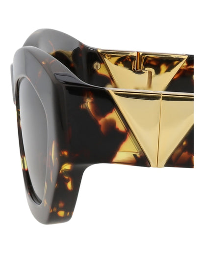 Bottega Veneta Round-Frame Recycled Acetate Sunglasses Havana Havana Brown (BV1221S-30014269-002)