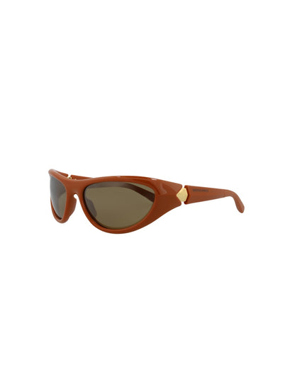 Bottega Veneta Shield Wrap Sunglasses Brown/Brown/Bronze (BV1247S-30014486-006)