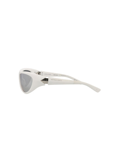 Bottega Veneta Shield Wrap Sunglasses White/White/Silver (BV1247S-30014486-005)