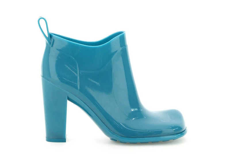 Bottega Veneta Shine Rubber Ankle Boots Blue