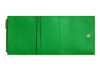 Bottega Veneta Small Intrecciato Tri-Fold Zip Wallet Parakeet