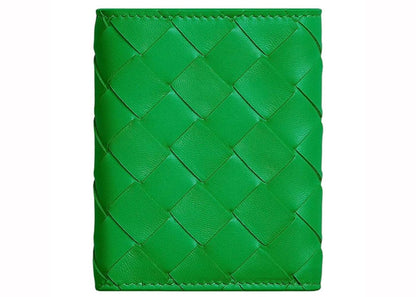 Bottega Veneta Small Intrecciato Tri-Fold Zip Wallet Parakeet