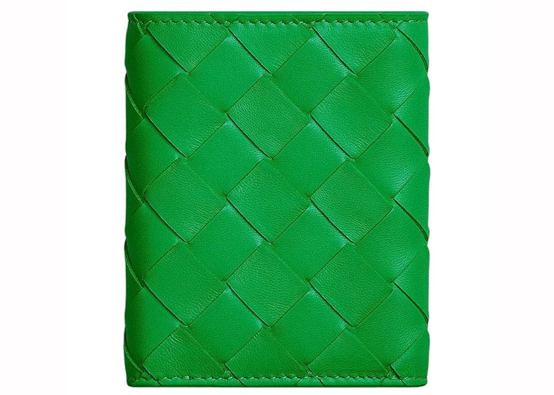 Bottega Veneta Small Intrecciato Tri-Fold Zip Wallet Parakeet