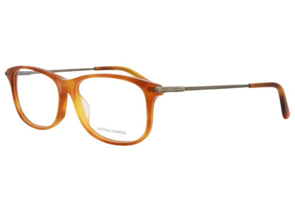 Bottega Veneta Square- Acetate Optical Frames Havana/Silver/Transparent (BV0187O-30002486-007)