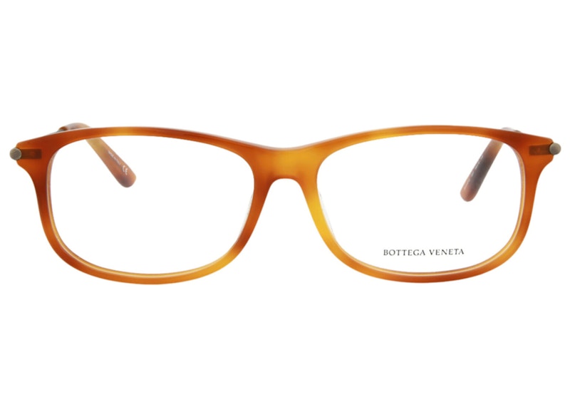 Bottega Veneta Square- Acetate Optical Frames Havana/Silver/Transparent (BV0187O-30002486-007)