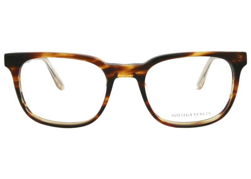 Bottega Veneta Square- Acetate Optical Frames Havana/Yellow/Transparent (BV0026O-30000272-004)