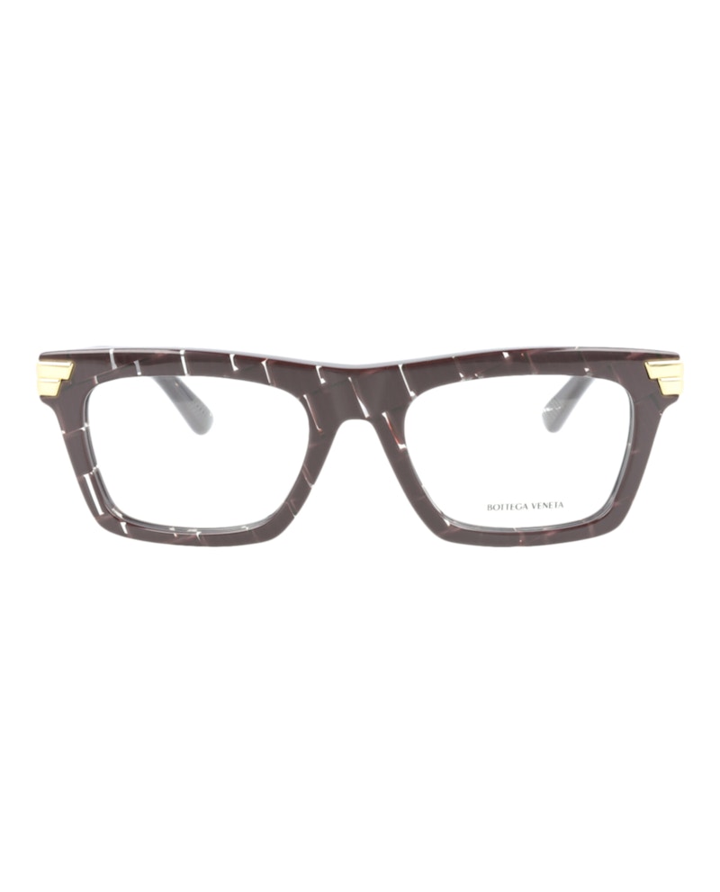 Bottega Veneta Square Eyeglasses Burgundy/Burgundy/Transparent (BV1059O-30009040-003)