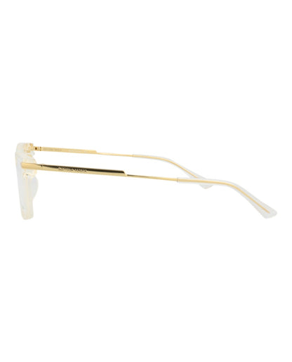 Bottega Veneta Square-Frame Acetate Optical Frames Beige Gold Transparent (BV1040OA-30008545-003)