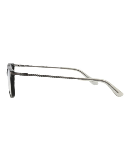 Bottega Veneta Square-Frame Acetate Optical Frames Black Ruthenium Transparent (BV0255O-30008296-001)