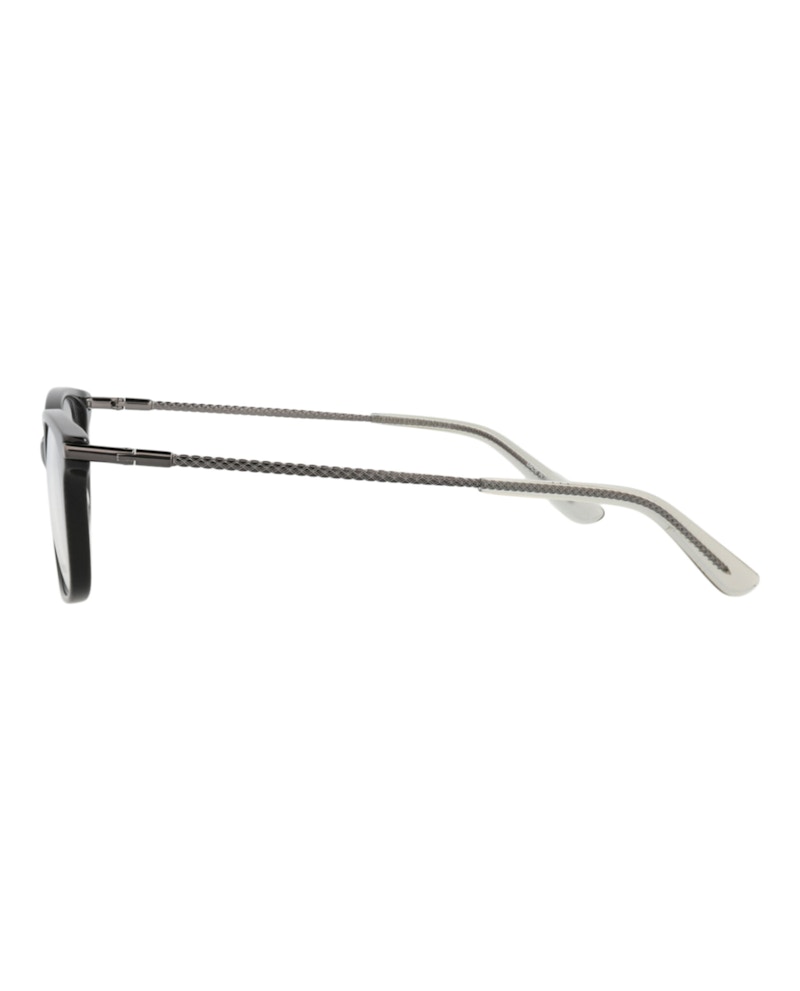 Bottega Veneta Square-Frame Acetate Optical Frames Black Ruthenium Transparent (BV0255O-30008296-001)