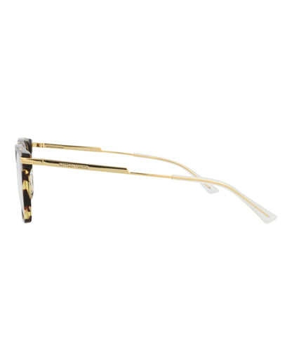 Bottega Veneta Square-Frame Acetate Optical Frames Havana Gold Transparent (BV1071O-30009023-002)