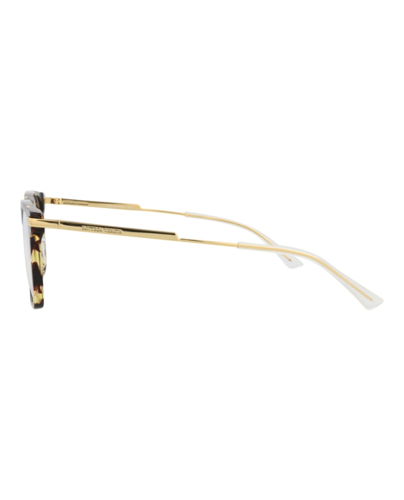 Bottega Veneta Square-Frame Acetate Optical Frames Havana Gold Transparent (BV1071O-30009023-002)