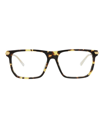 Bottega Veneta Square-Frame Acetate Optical Frames Havana Gold Transparent (BV1071O-30009023-002)